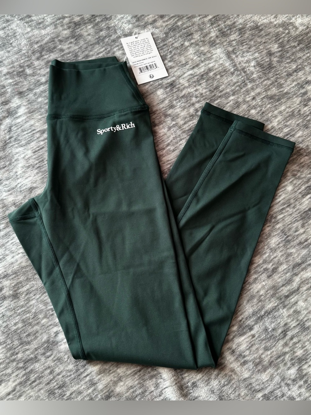 Sporty & Rich Forest Green High-Waist Performance Leggings